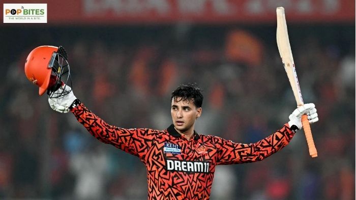 abhishek century powers sunrisers to third straight win over delhi