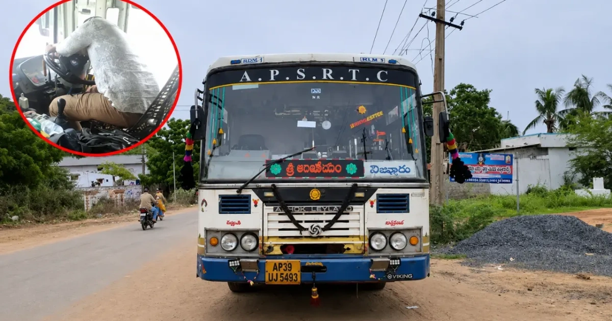 driver thimmaiah safely stops apsrtc hire bus after falling ill