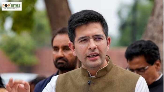 massive blow to aap as raghav chadha and 7 rajya sabha mps join bjp