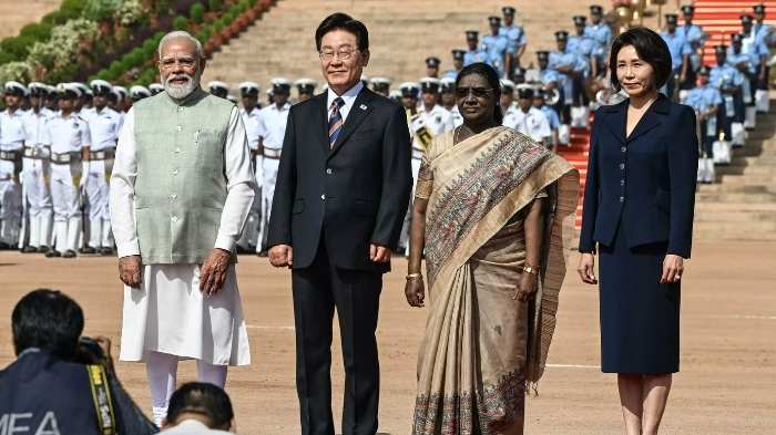 south korean president lee jae myung gets ceremonial welcome in delhi