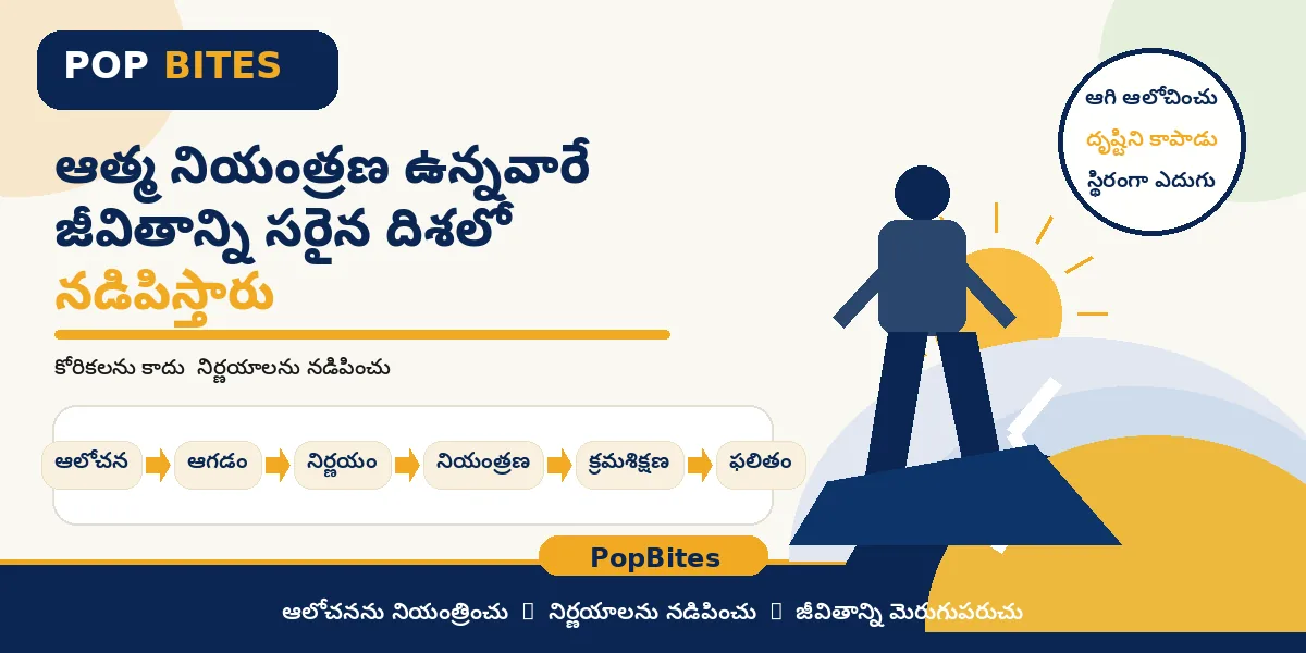 ఆత్మ నియంత్రణ ఉన్నవారే జీవితాన్ని సరైన దిశలో నడిపిస్తారు