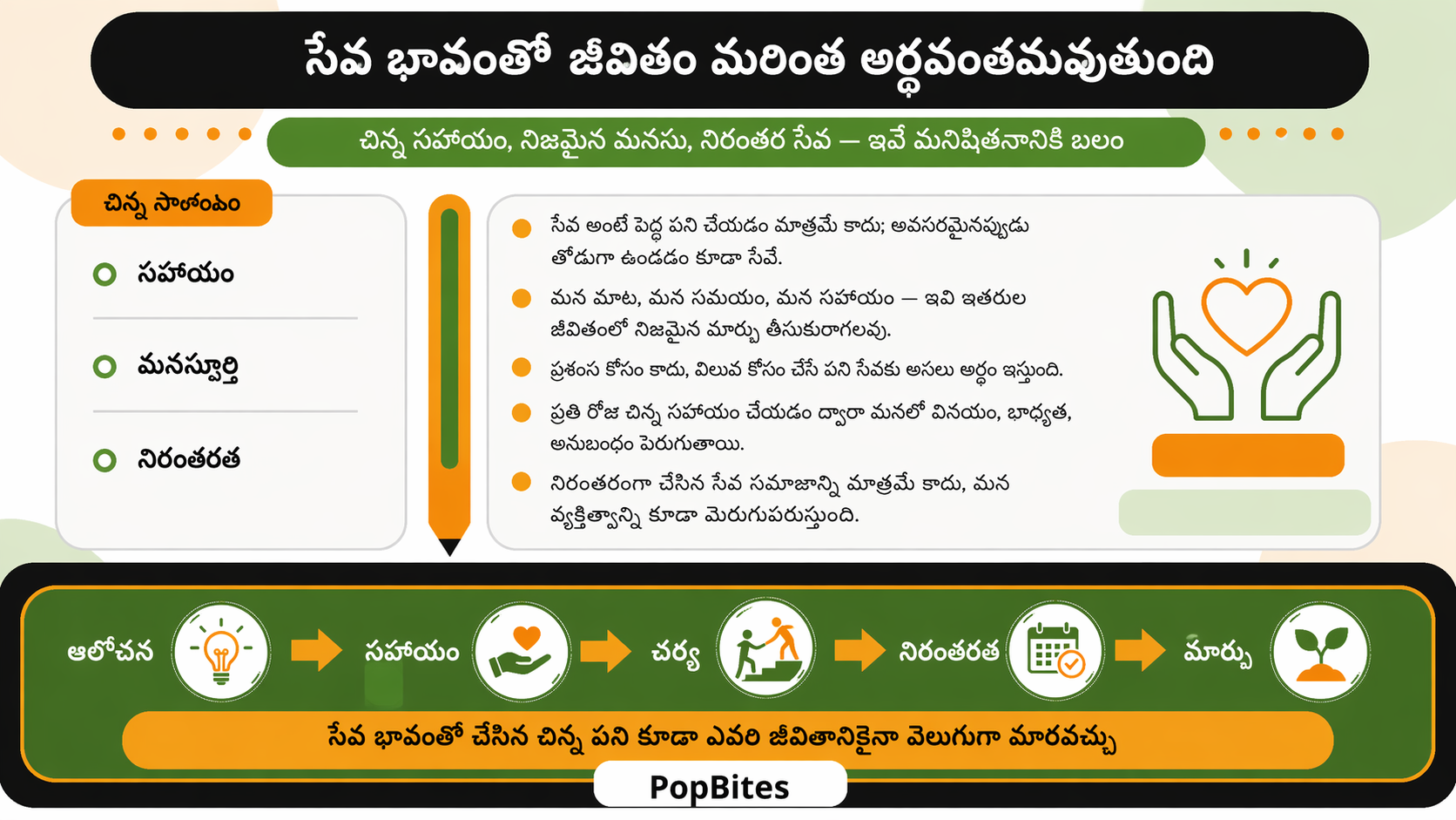 సేవ భావం జీవితం కి నిజమైన విలువ ఇస్తుంది