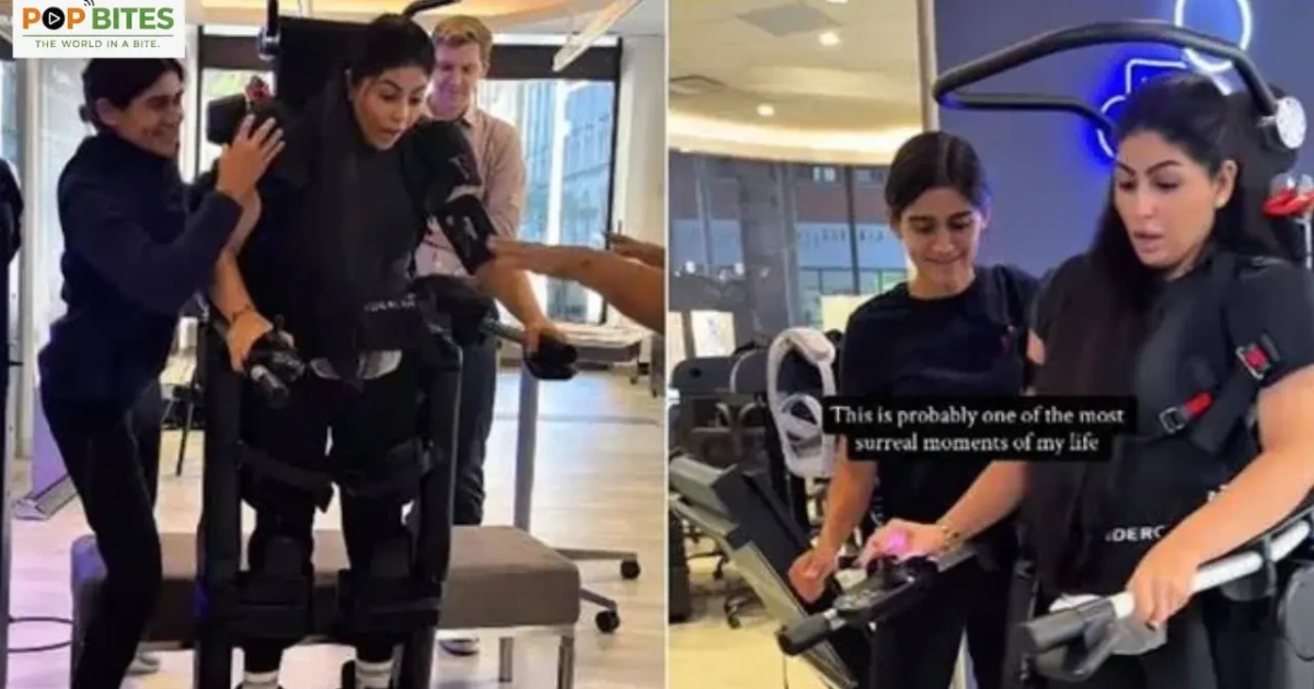 jessica tawil walks again after 12 years with robotic exoskeleton support